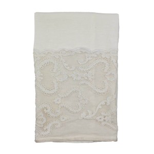 CHEZ MOI Set Bagno Spugna e Pizzo Arabesque Vintage Fango