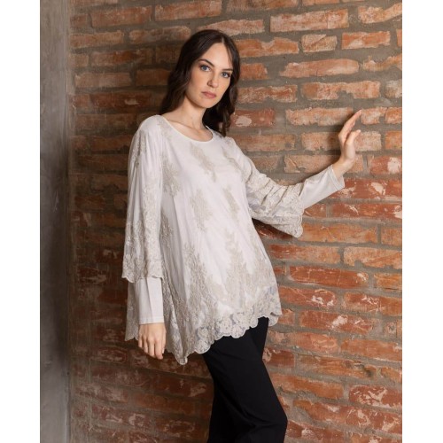 CHEZ MOI Blusa Elegance Argilla