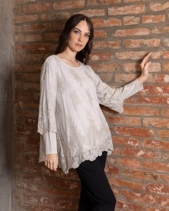 CHEZ MOI Blusa Elegance Argilla