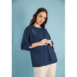 CHEZ MOI Cardigan York Versailles Navy