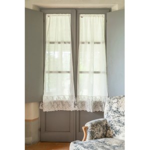 CHEZ MOI Coppia Tendine Coulisse Flora Vintage Fango 60x160