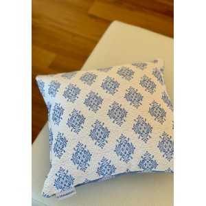 IL GENNARGENTU Cuscino Sardo Pistoccu Jacquard Azzurro