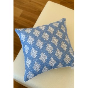 IL GENNARGENTU Cuscino Sardo Pistoccu Jacquard Azzurro