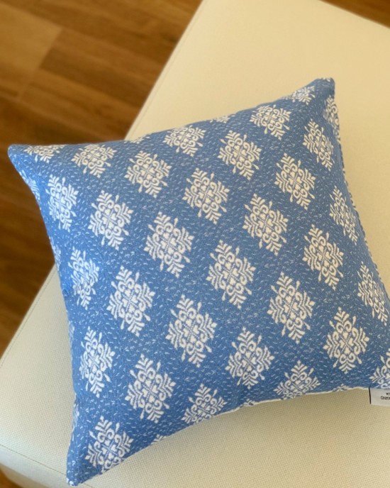 IL GENNARGENTU Cuscino Sardo Pistoccu Jacquard Azzurro