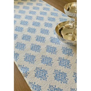 IL GENNARGENTU Runner Sardo Pistoccu Jacquard Azzurro 45x140