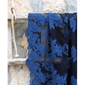 CHEZ MOI Foulard Versailles Blu Notte 97x200